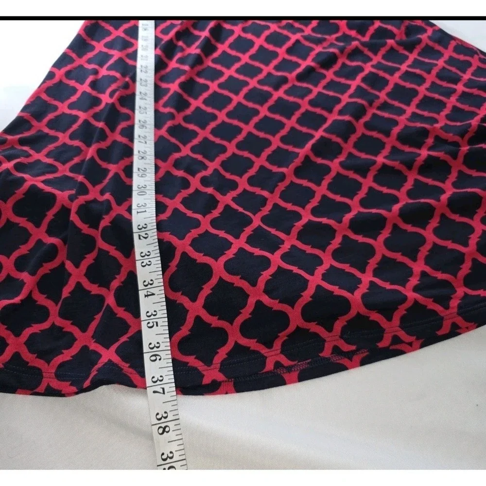 Mix by 41Hawthorn Navy Pink Geometric Faux Wrap Sleeveless Tie Waist Dress M - Picture 5 of 9